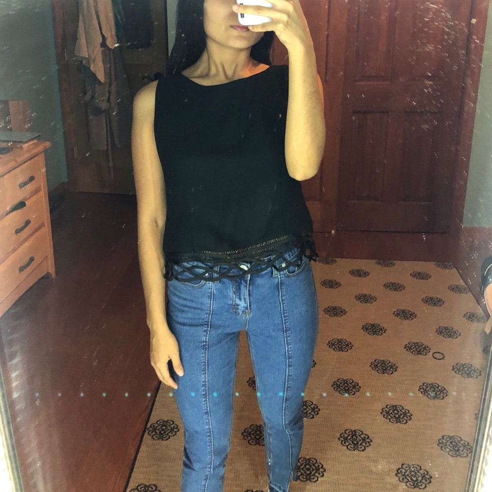 Vintage black backless sleeveless top